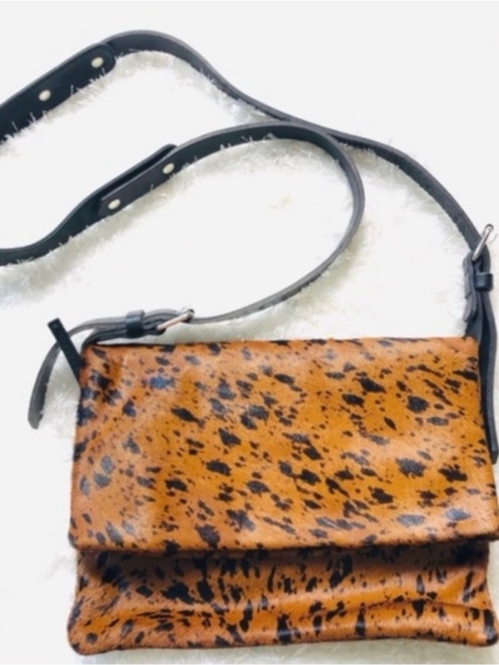 Damir Doma Calf Hair Leopard Print Cross Body Bag